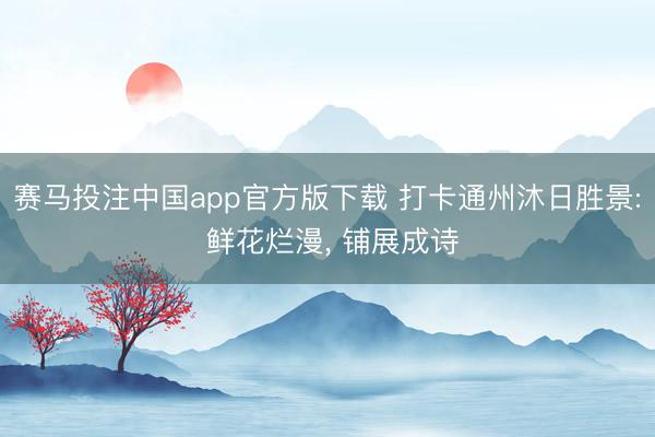 赛马投注中国app官方版下载 打卡通州沐日胜景: 鲜花烂漫, 铺展成诗