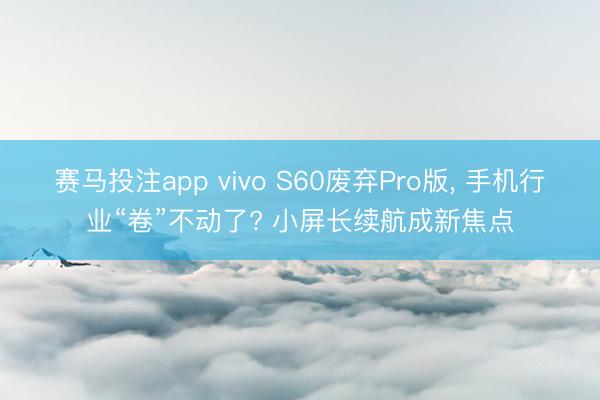 赛马投注app vivo S60废弃Pro版， 手机行业“卷”不动了? 小屏长续航成新焦点