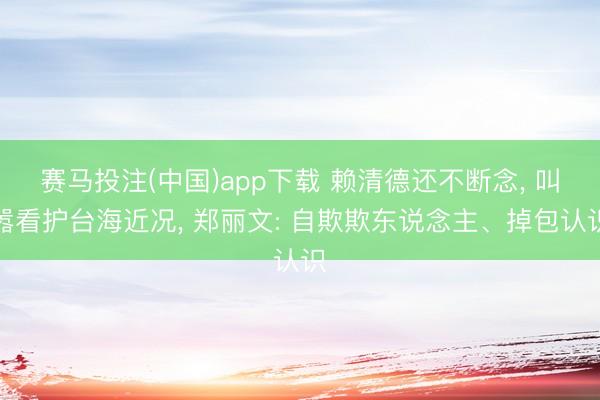 赛马投注(中国)app下载 赖清德还不断念， 叫嚣看护台海近况， 郑丽文: 自欺欺东说念主、掉包认识