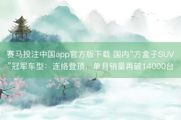 赛马投注中国app官方版下载 国内“方盒子SUV”冠军车型：连络登顶，单月销量再破14000台