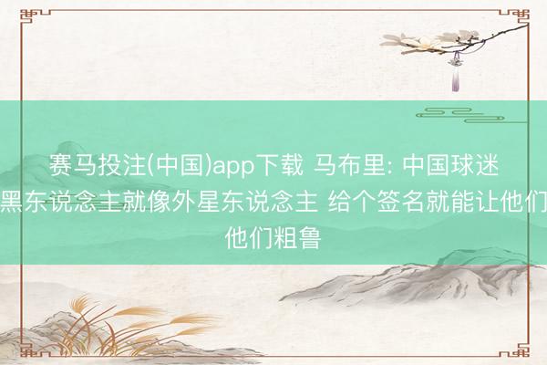 赛马投注(中国)app下载 马布里: 中国球迷看到黑东说念主就像外星东说念主 给个签名就能让他们粗鲁