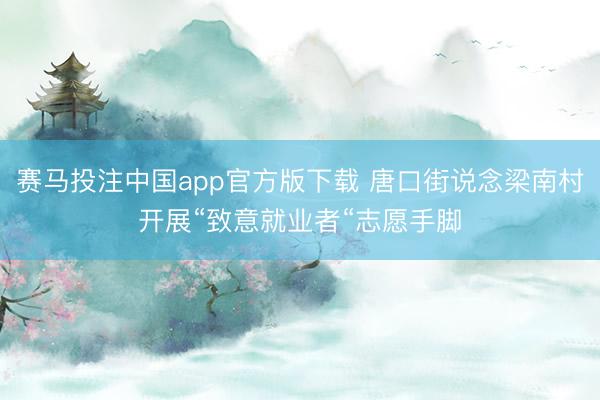 赛马投注中国app官方版下载 唐口街说念梁南村开展“致意就业者“志愿手脚