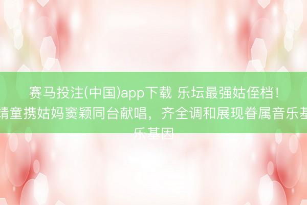 赛马投注(中国)app下载 乐坛最强姑侄档！窦靖童携姑妈窦颖同台献唱，齐全调和展现眷属音乐基因