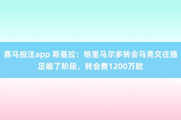 赛马投注app 斯基拉：格里马尔多转会马竞交往插足临了阶段，转会费1200万欧